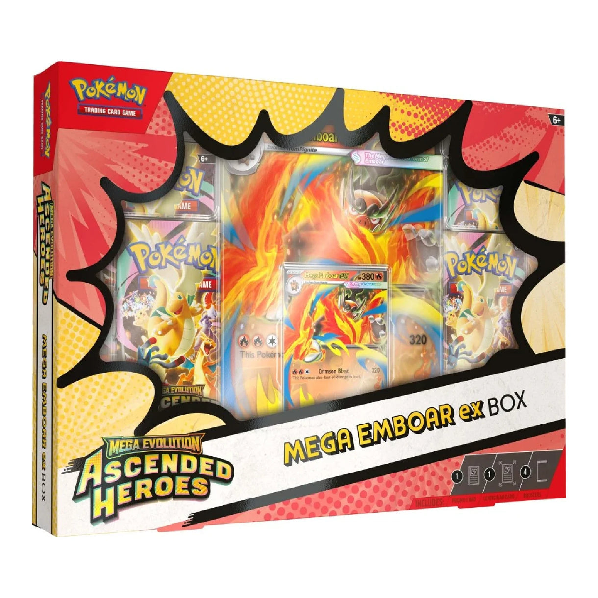 קלפי פוקימון אסנדד הירוז מארז מגה אמבואר Ascended Heroes - Emboar ex Box