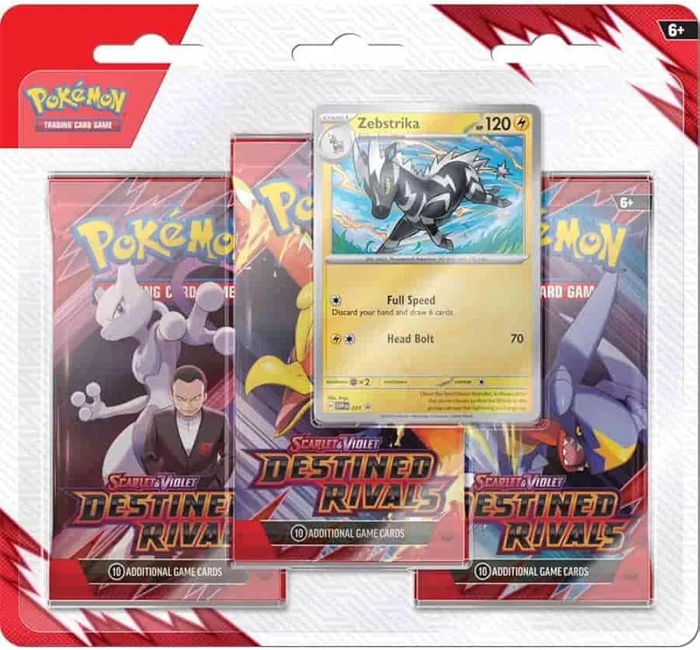 קלפי פוקימון דסטינד ריוולס בליסטר 3 חפיסות Sleeved Booster  3 Pack -  Pokemon Destined Rivals